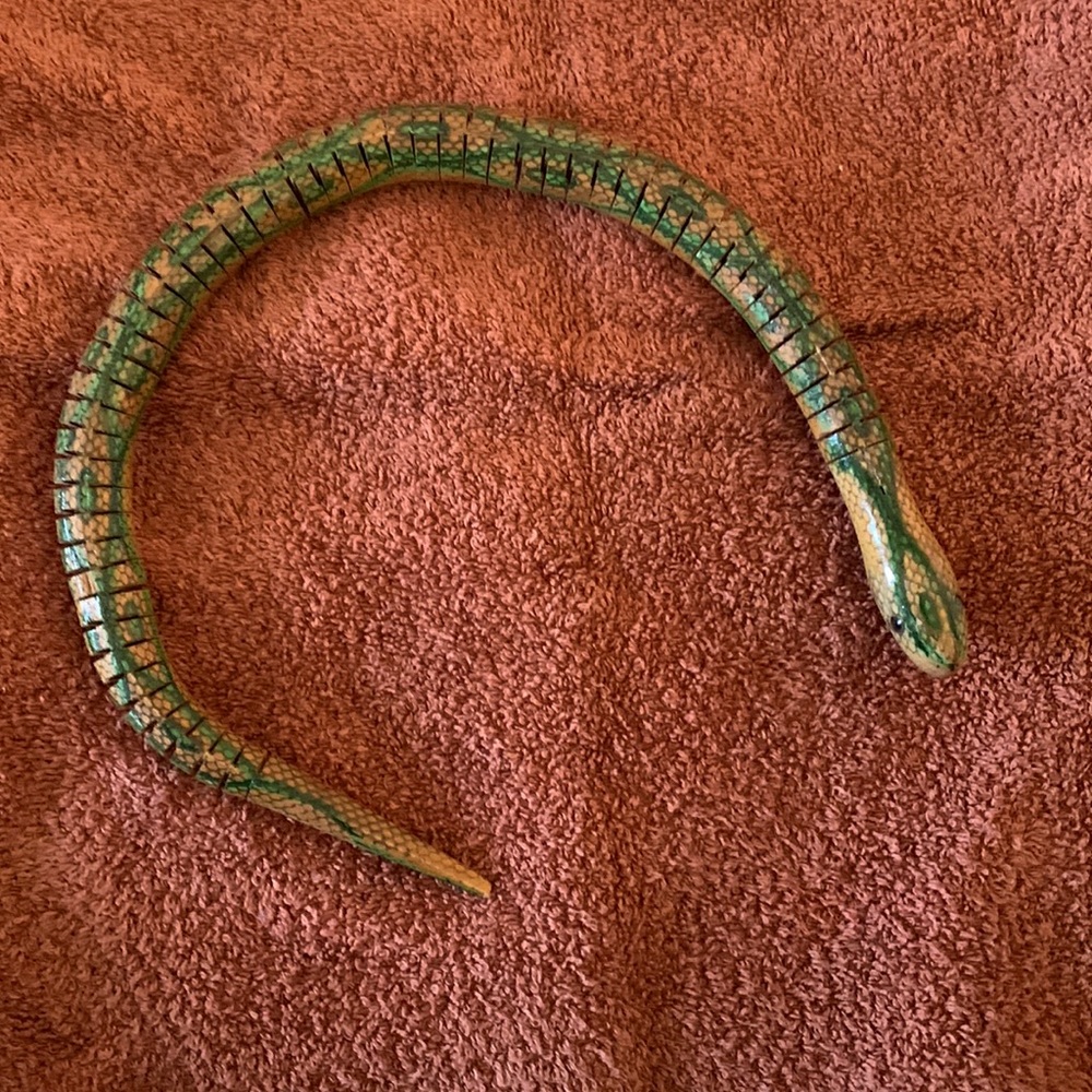 Wooden Handmade Snake Figurine